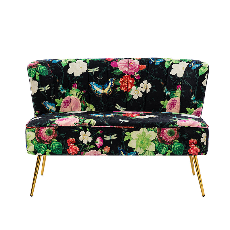 Coraline Floral Upholstered Loveseat with Tufted Back