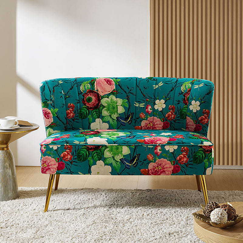 Coraline Floral Upholstered Loveseat with Tufted Back