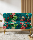 Coraline Floral Upholstered Loveseat with Tufted Back