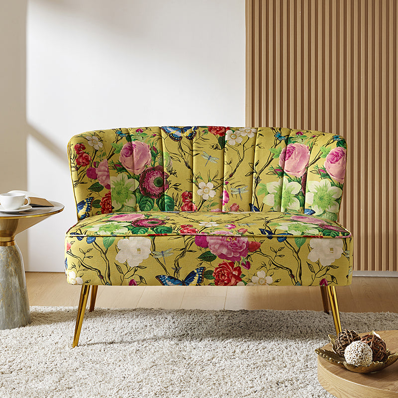 Coraline Floral Upholstered Loveseat with Tufted Back