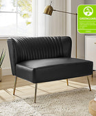 Agnes Vegan Leather Loveseat with Tufted Back