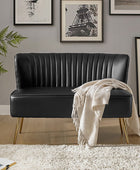 Agnes Vegan Leather Loveseat with Tufted Back