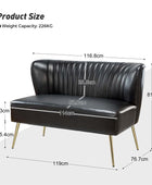 Agnes Vegan Leather Loveseat with Tufted Back