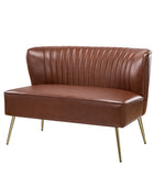 Agnes Vegan Leather Loveseat with Tufted Back