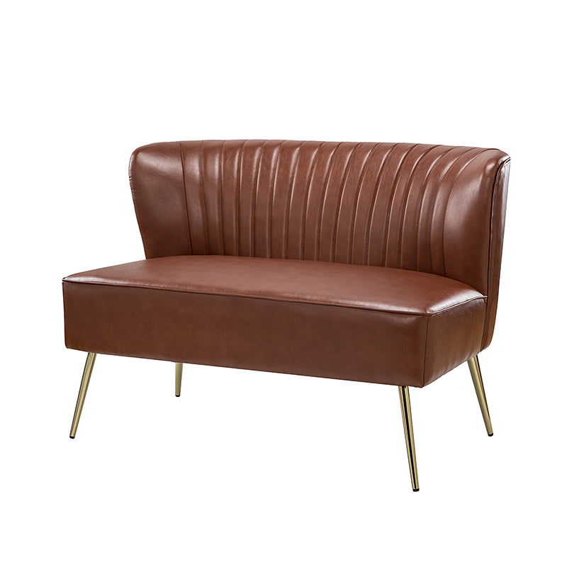Agnes Vegan Leather Loveseat with Tufted Back