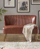 Agnes Vegan Leather Loveseat with Tufted Back