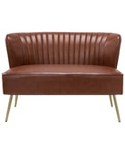 Agnes Vegan Leather Loveseat with Tufted Back