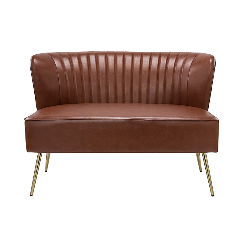 Agnes Vegan Leather Loveseat with Tufted Back
