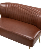 Agnes Vegan Leather Loveseat with Tufted Back