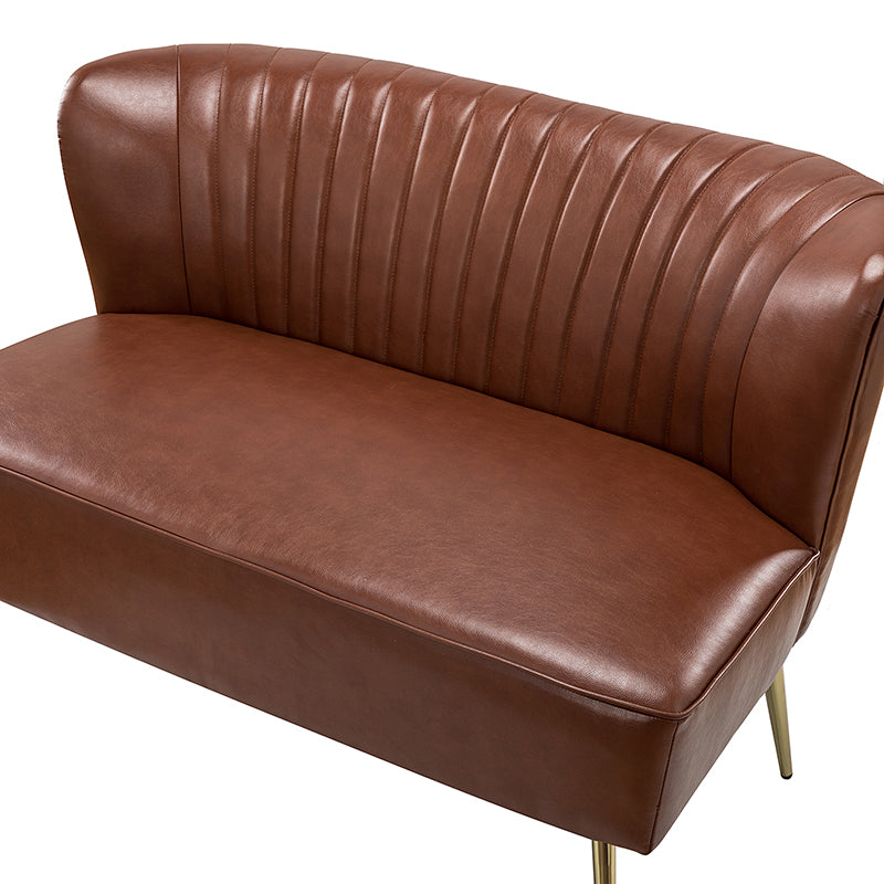 Agnes Vegan Leather Loveseat with Tufted Back