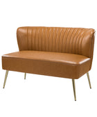 Agnes Vegan Leather Loveseat with Tufted Back