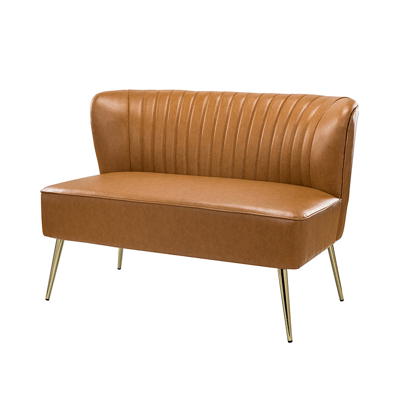 Agnes Vegan Leather Loveseat with Tufted Back