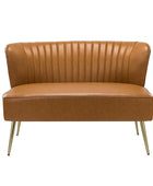 Agnes Vegan Leather Loveseat with Tufted Back