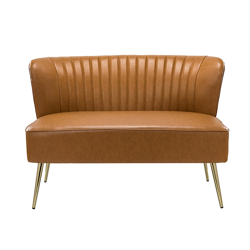 Agnes Vegan Leather Loveseat with Tufted Back