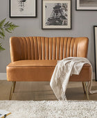 Agnes Vegan Leather Loveseat with Tufted Back