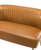Agnes Vegan Leather Loveseat with Tufted Back