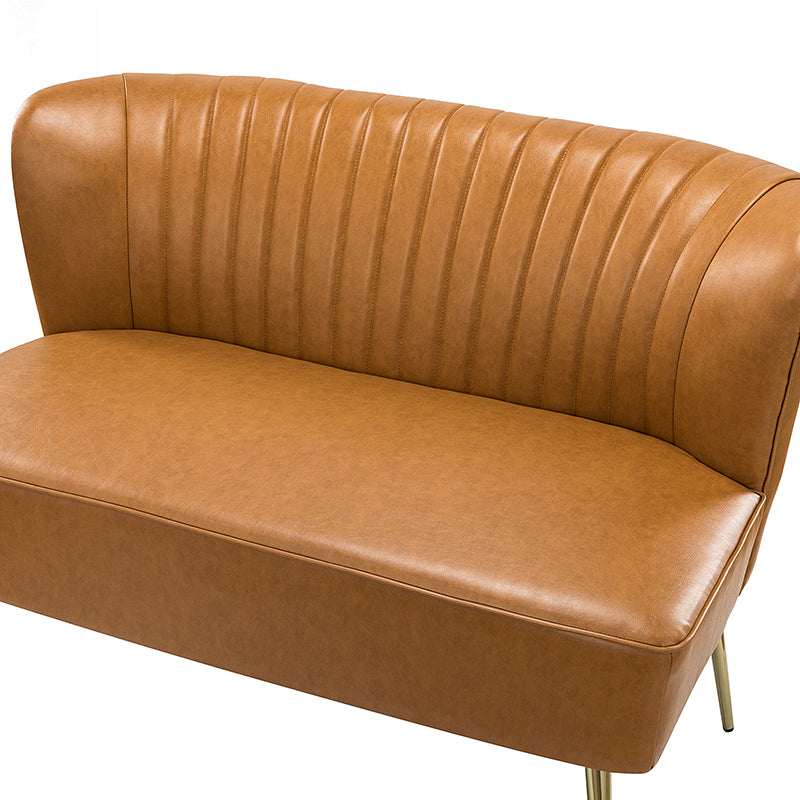 Agnes Vegan Leather Loveseat with Tufted Back