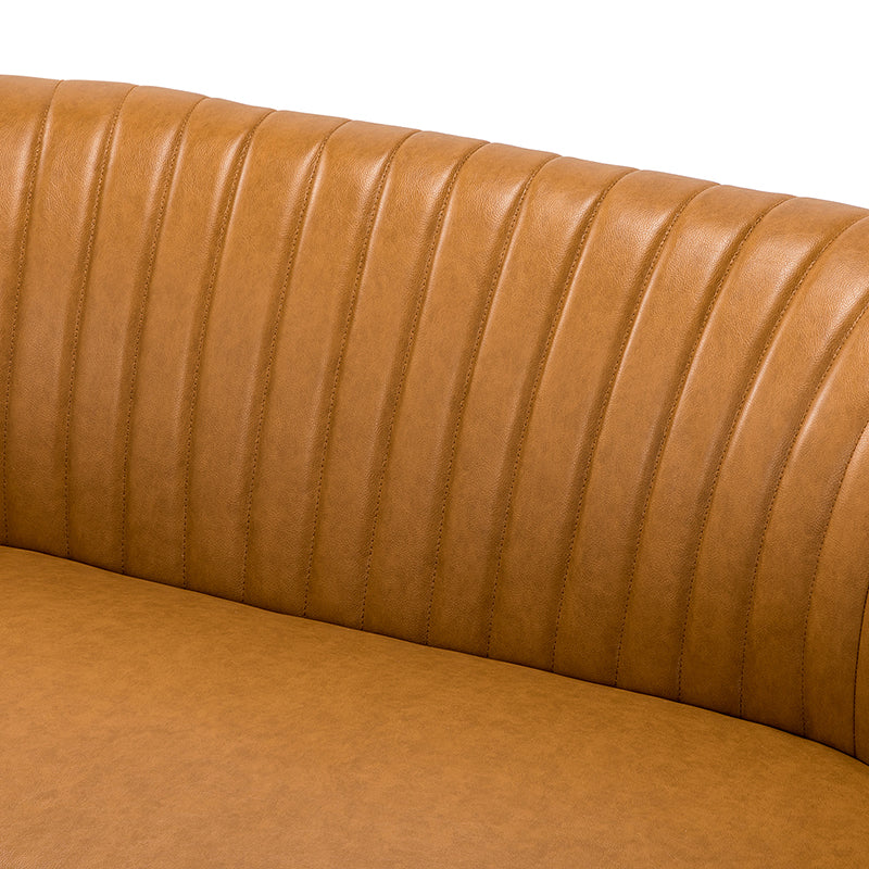 Agnes Vegan Leather Loveseat with Tufted Back