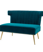 Megara Velvet Armless Wingback Loveseat