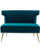 Megara Velvet Armless Wingback Loveseat