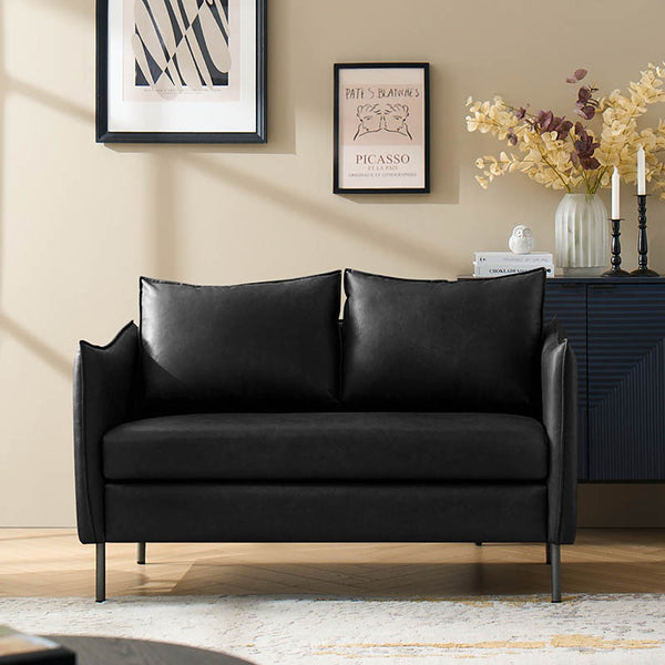 Industrial Loveseat with Metal Legs