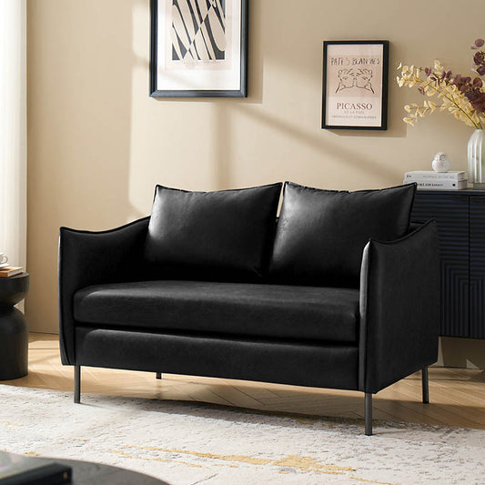 Industrial Loveseat with Metal Legs