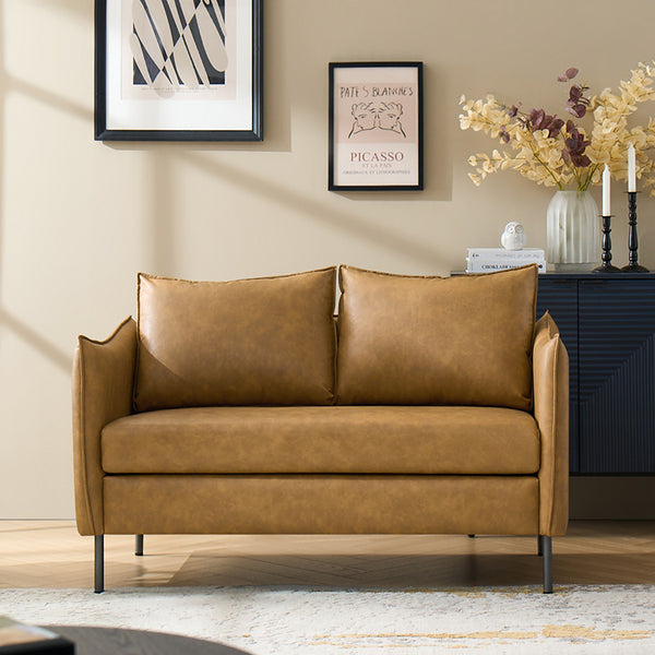 Vic Industrial Loveseat with Metal Legs