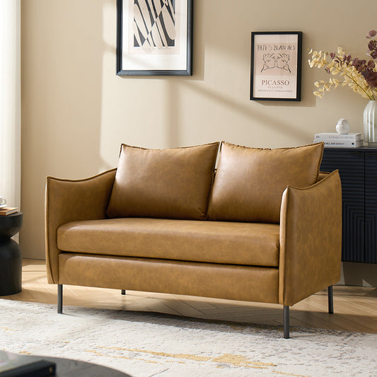 Vic Industrial Loveseat with Metal Legs