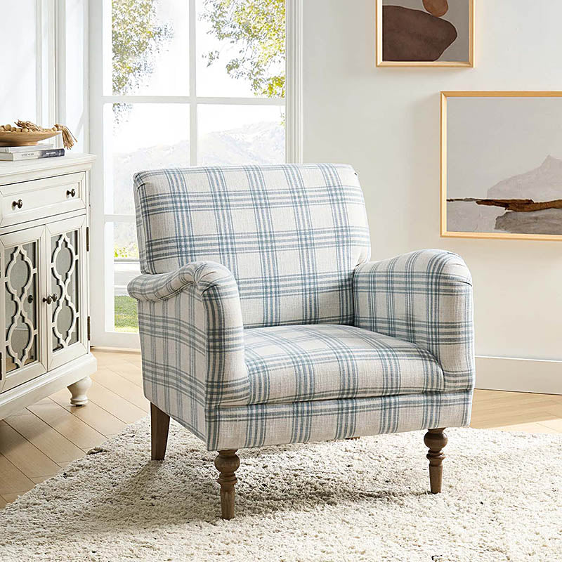 Sadie Plaid Classic Style Modern Charm Upholstered Chair