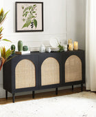 Posey 142 cm Wide Wood and Rattan Kacie Modern Sideboard