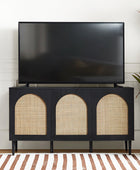 Posey 142 cm Wide Wood and Rattan Kacie Modern Sideboard