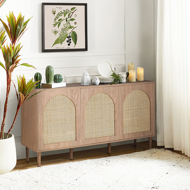 Posey 142 cm Wide Wood and Rattan Kacie Modern Sideboard