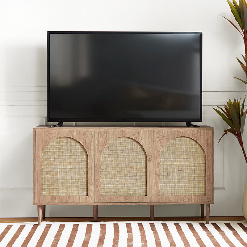 Posey 142 cm Wide Wood and Rattan Kacie Modern Sideboard