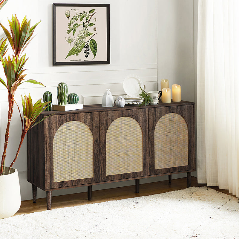 Posey 142 cm Wide Wood and Rattan Kacie Modern Sideboard