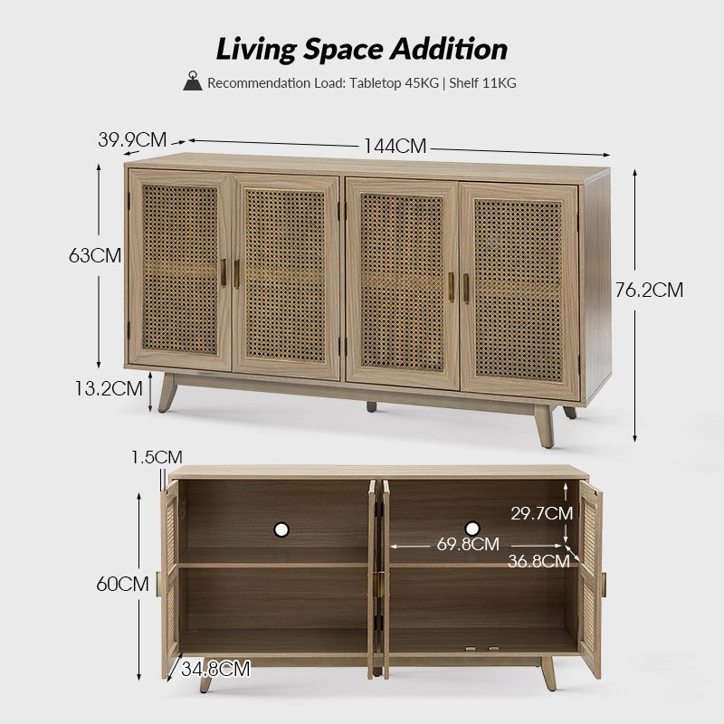 Butes 144 cm TV Stand Console Table with Storage