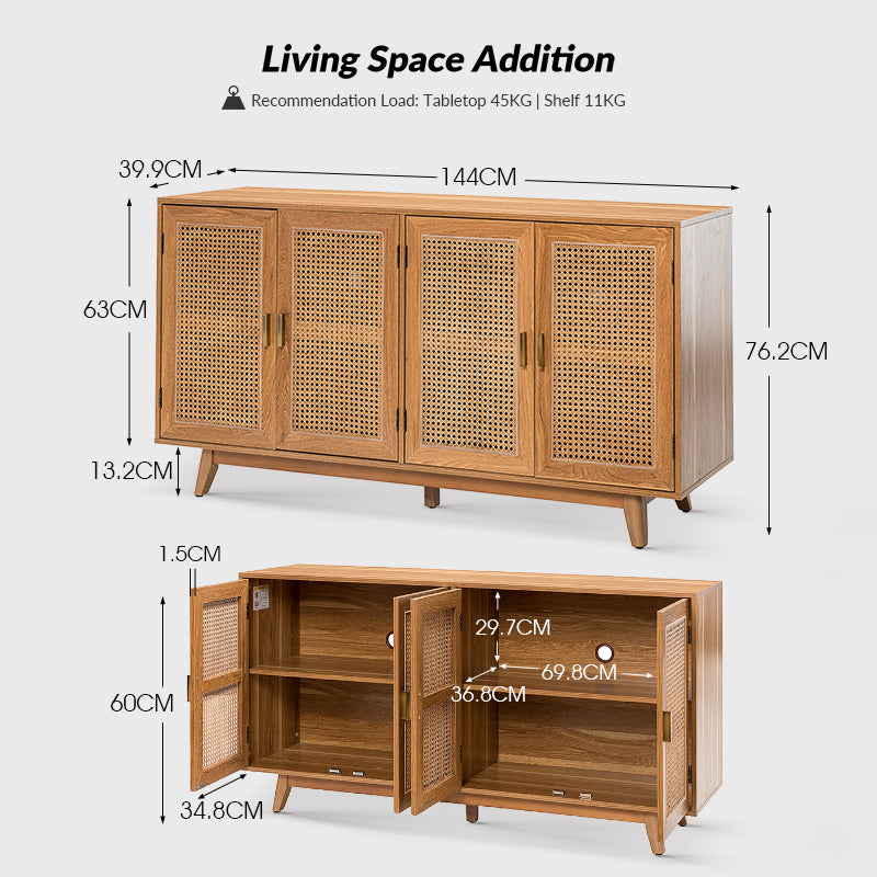 Butes 144 cm TV Stand Console Table with Storage