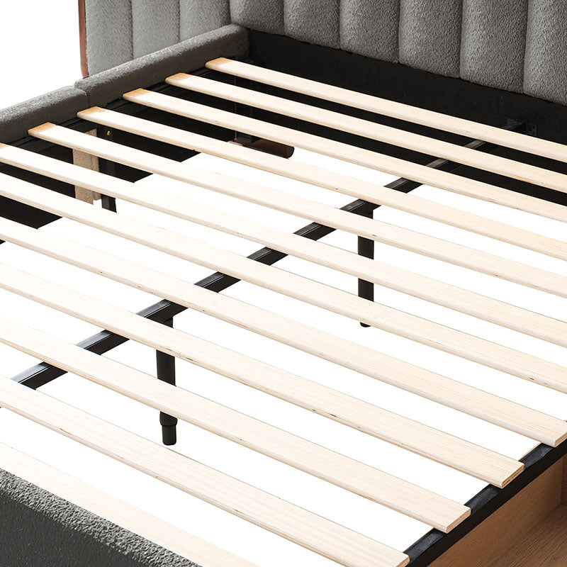 Modory Moro Upholstered Bed Frame with Modular Headboard & Side Storage