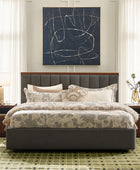 Modory Upholstered Bed Frame with Modular Headboard & Side Storage