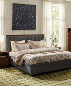 Modory Upholstered Bed Frame with Modular Headboard & Side Storage