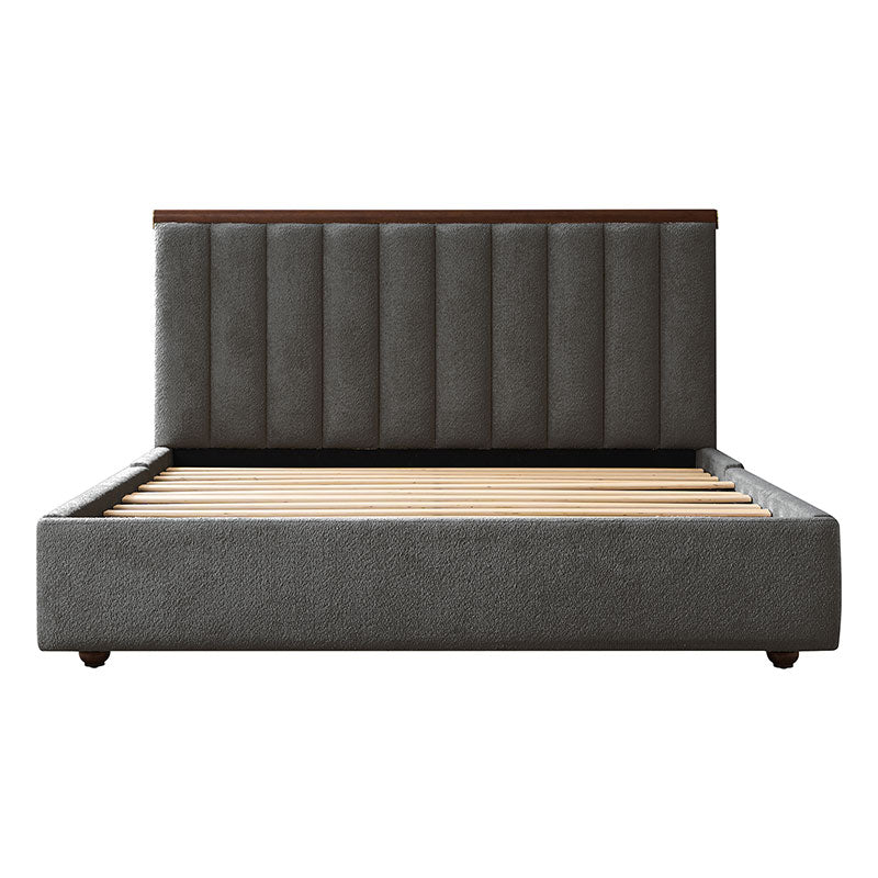 Modory Moro Upholstered Bed Frame with Modular Headboard & Side Storage