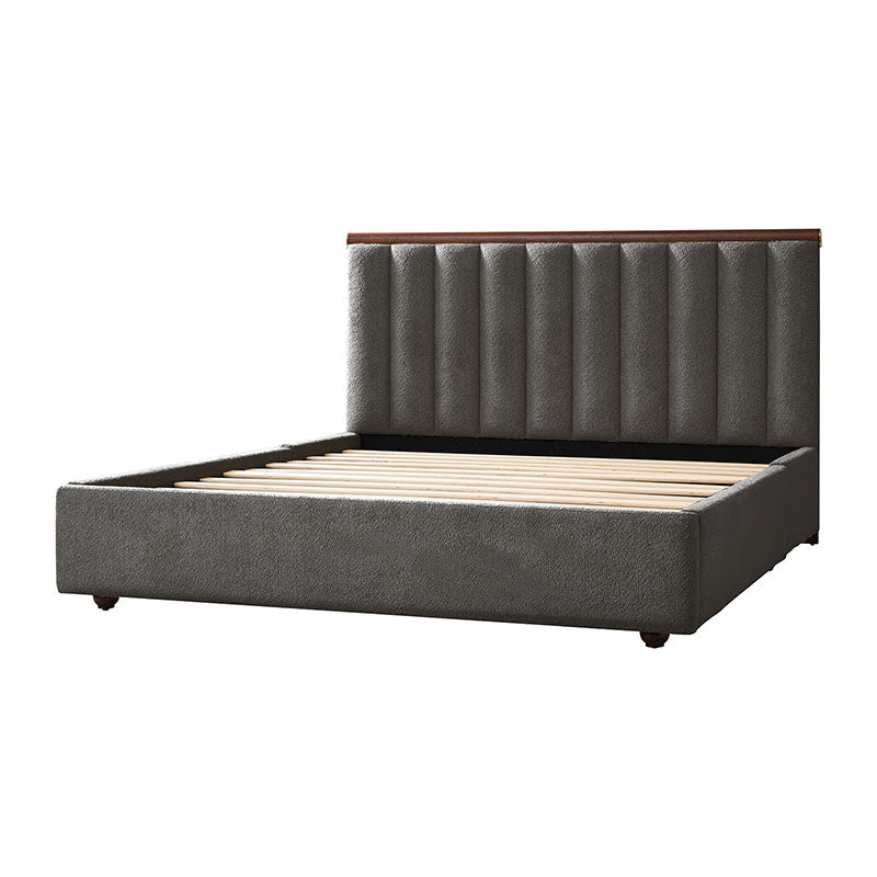 Modory Moro Upholstered Bed Frame with Modular Headboard & Side Storage