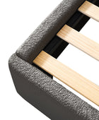 Modory Upholstered Bed Frame with Modular Headboard & Side Storage