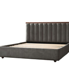 Modory Upholstered Bed Frame with Modular Headboard & Side Storage