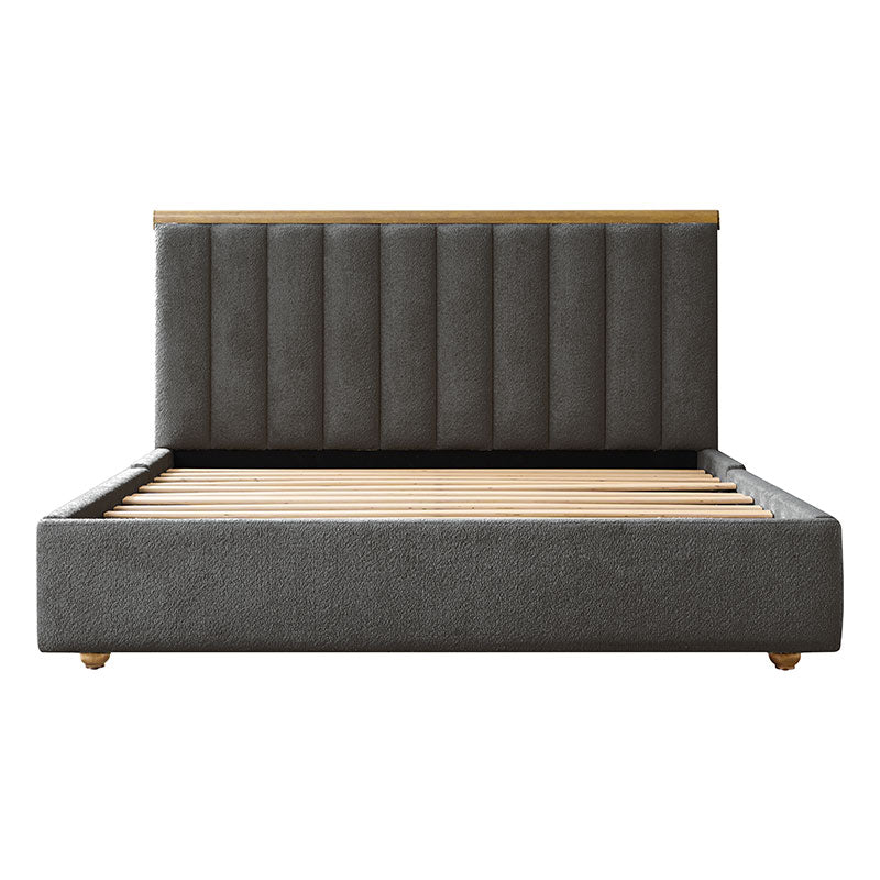 Modory Moro Upholstered Bed Frame with Modular Headboard & Side Storage