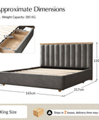 Modory Moro Upholstered Bed Frame with Modular Headboard & Side Storage