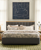 Modory Upholstered Bed Frame with Modular Headboard & Side Storage