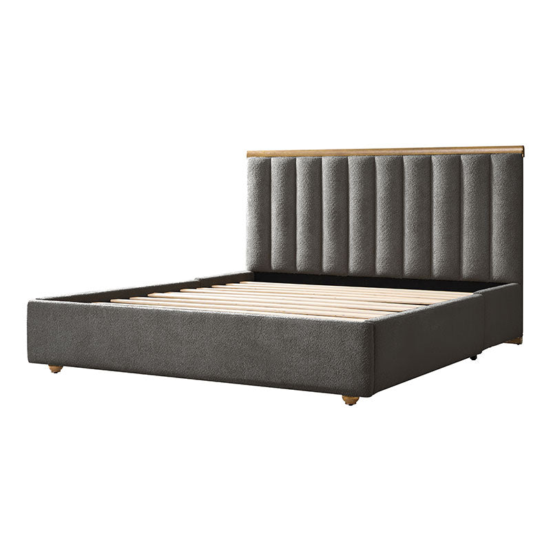 Modory Moro Upholstered Bed Frame with Modular Headboard & Side Storage