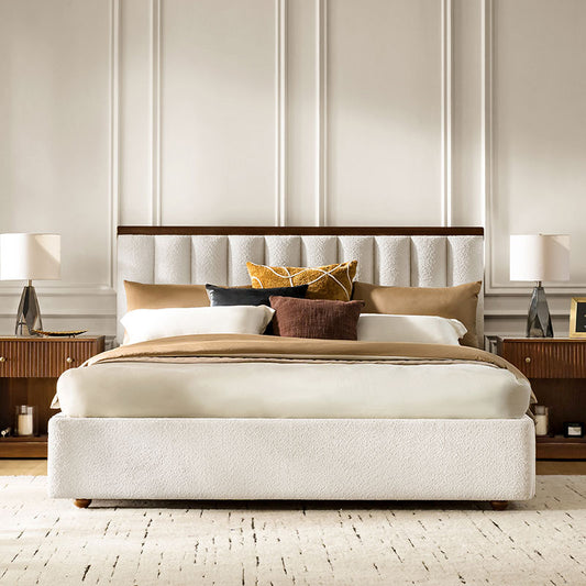 Modory Moro Upholstered Bed Frame with Modular Headboard & Side Storage