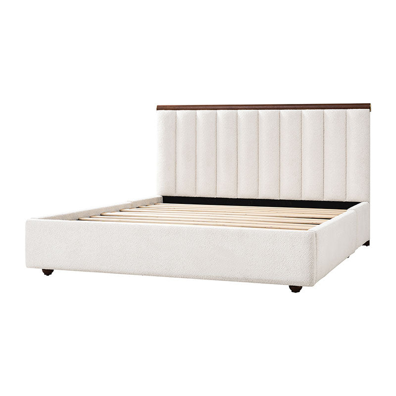 Modory Moro Upholstered Bed Frame with Modular Headboard & Side Storage