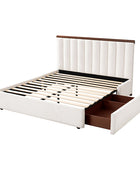 Modory Moro Upholstered Bed Frame with Modular Headboard & Side Storage